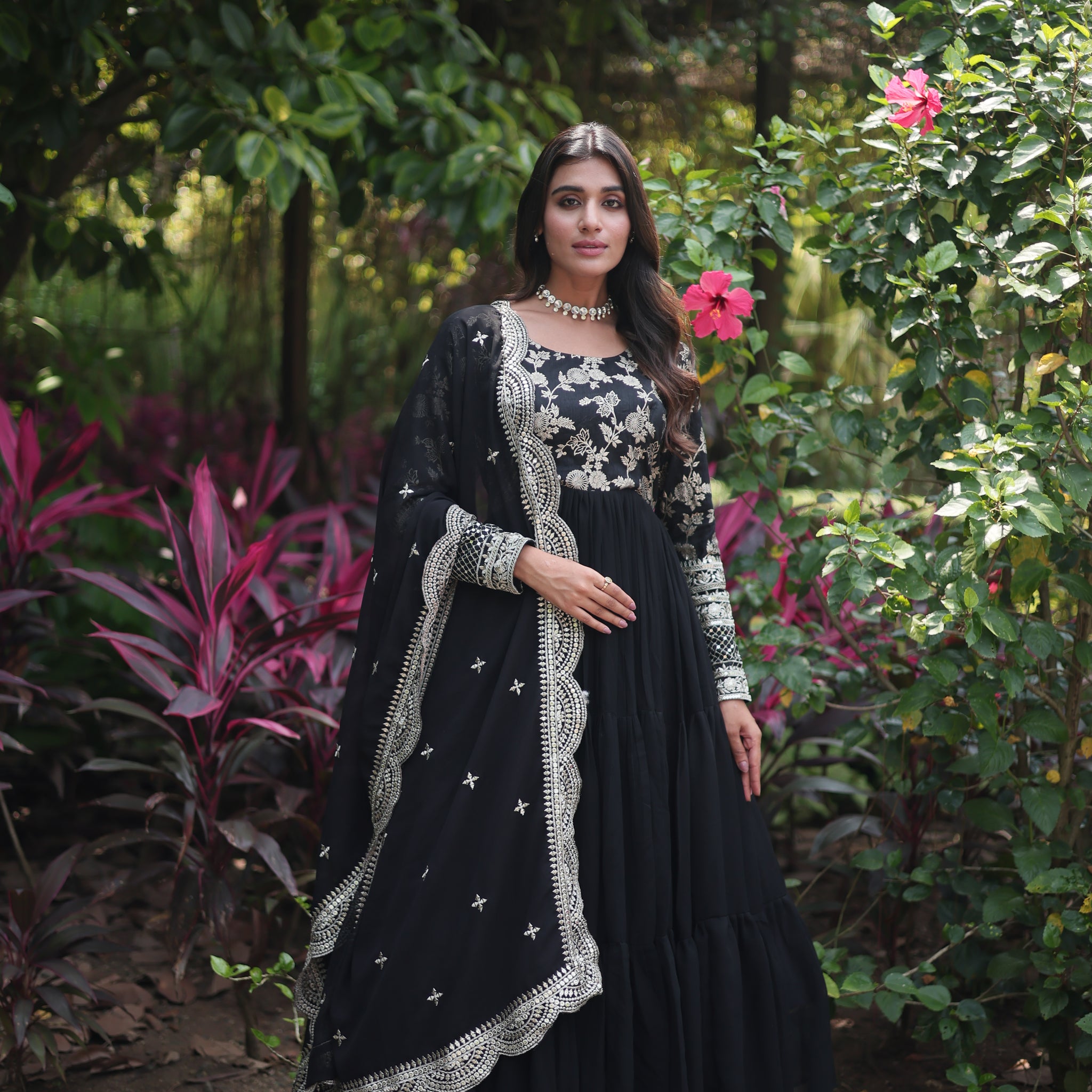Eva : Faux Blooming Bliss Special Gown and Dupatta with Sequins Embroidery