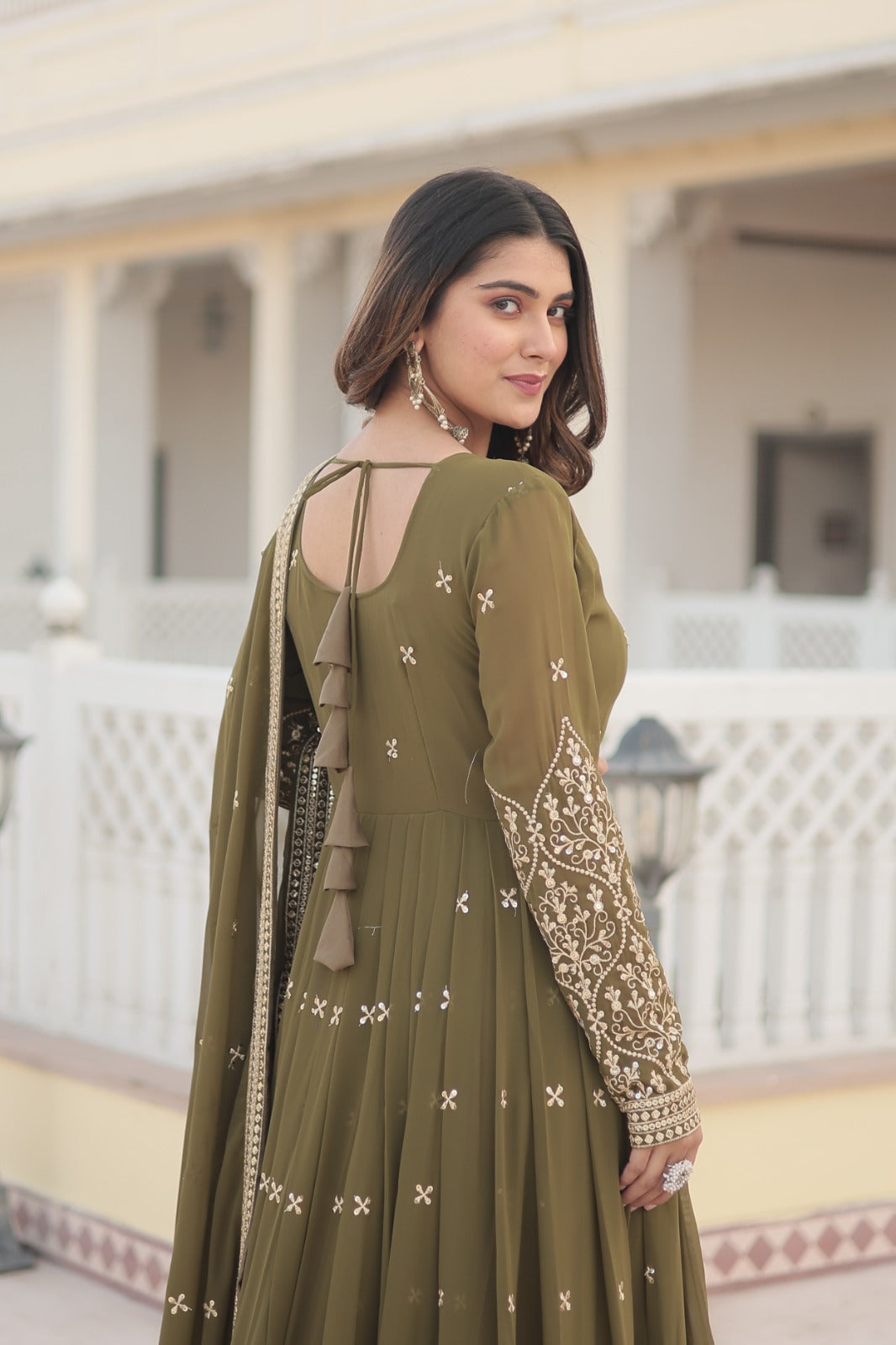 Isha : Gorgeous Sequins Embroidered Gown with Dupatta