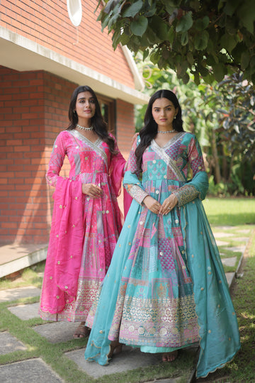 Janani : Elegant Trendsetting Gown with Dupatta Set