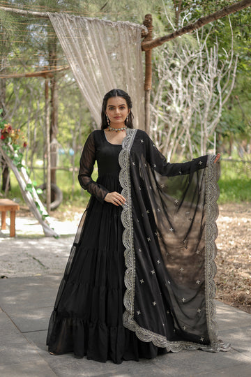 Simran : Floral Radiance Gown with Dupatta