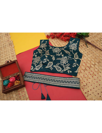 Premium  Chinno Foil work Fabric & heavy sequence border lace & blouse saree