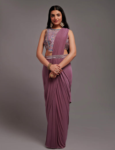 Ready To Wear Patali/Pallu stitched Style 1 Min Saree With Full Stitch Blouse